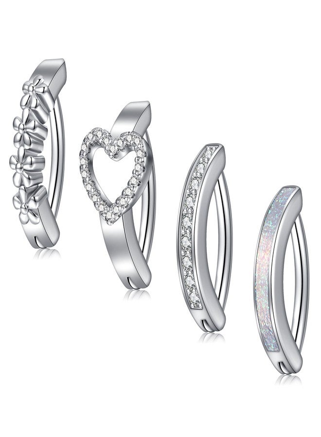 JFORYOU 14G Clicker Belly Button Rings for Women Surgical Stainless Steel Belly Ring Heart Reverse Curved Navel Rings Golden Belly Piercing Jewelry - Image 1